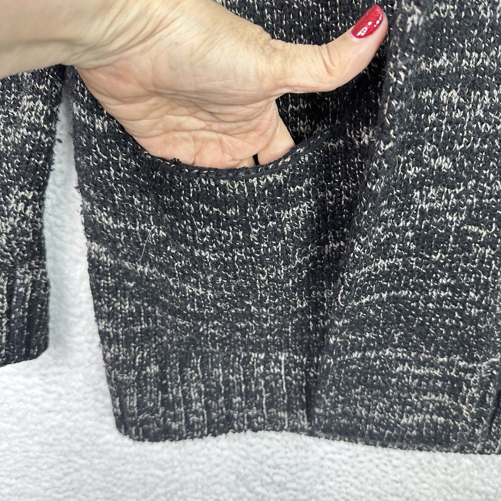 Lucky Brand Cardigan Womens XL Wool Blend Black Cream Southwest Open Front - Picture 5 of 11